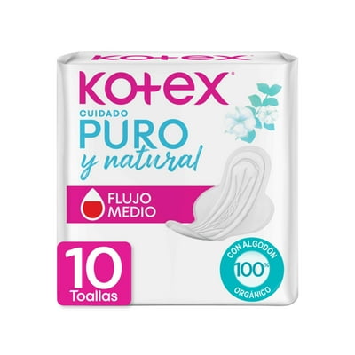 Toallas Higiénicas Puro Y Natural Ultrafina 10 Un Kotex