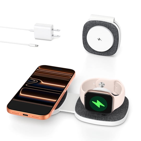Cargador Bolvunes 2 En 1 Plegable Magsafe Para Iphone, Apple Watch Y Airpods