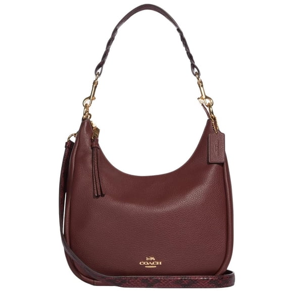 Bolso de hombro Coach Jules Hobo Wine de piel multirefinada