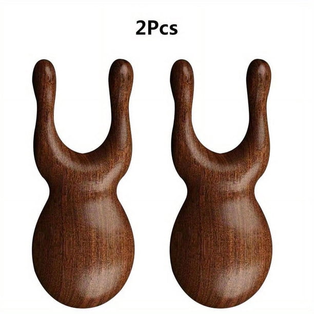 Rejuvenate Your Skin with Our Natural Sandalwood Wooden Gua Sha Massage Tool - 1pc/2pcs