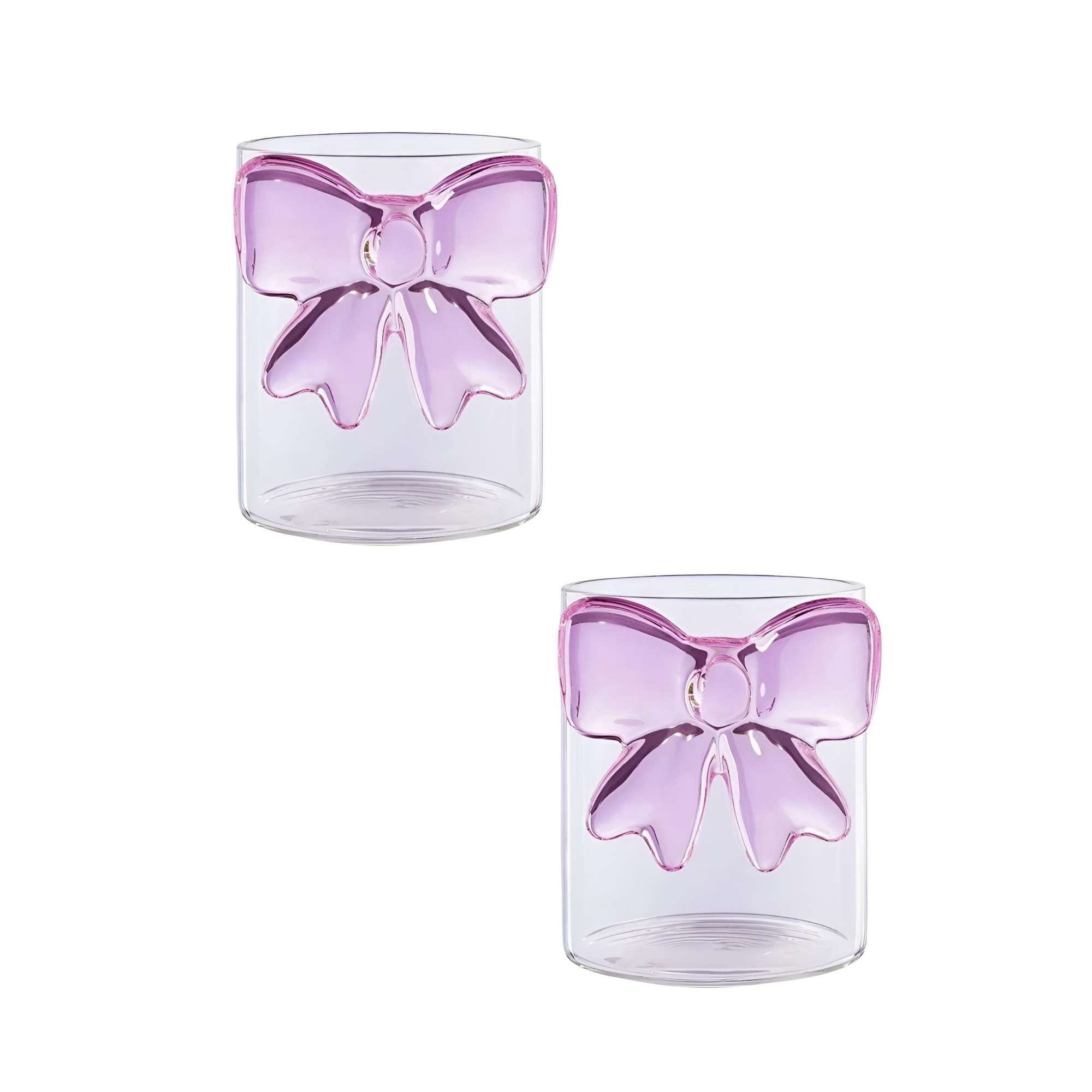 Genérico - Set De 2 Vasos De Cristal Con Lazo