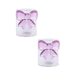 Genérico - Set De 2 Vasos De Cristal Con Lazo