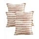 thumbnail image 1 of Pack De 4 Fundas De Cojin 45cmx45cm A Rayas Beige Con Burdeo, 1 of 4
