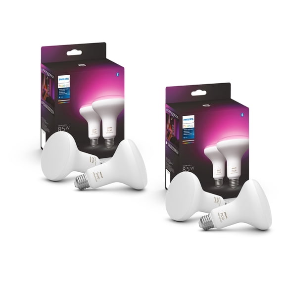Philips Hue BR30 Paquete de 4 Bombillas LED 85W 1200LM Color Inteligente