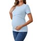 thumbnail image 4 of INSPIRE CHIC Camisetas de lactancia de manga corta de punto acanalado para mujer, parte superior de lactancia materna cruzada, talla XX-Large, negro, 4 of 6