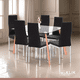 thumbnail image 2 of Comedor Mesa de Vidrio Rectangular 140x90cm + 6 Sillas Dining Liana Acolchadas - Negras, 2 of 8