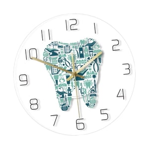 Magideal - Reloj De Pared Con Dientes, Reloj De Pared, Decoración Del Hogar, Reloj Colgante Redondo, Silencioso Para Sala De Estar, Departamento, Dormitorio, Con