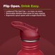 thumbnail image 5 of Botella Klean Kanteen 765 ml Garnet con tapa abatible y pajilla, 5 of 8