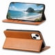thumbnail image 4 of Funda tipo cartera para iPhone 15 Plus de piel con cierre magnético, ranuras para tarjetas y correa para la muñeca Marrón, 4 of 6