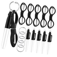 Magideal - Tijeras Plegables Portátiles, Multiusos, Colores Plegables, Marcadores Médicos Permanentes, Mango, Lvero, Tijeras, Paquete De 15 Coloridos, Plu , Negro