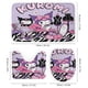 thumbnail image 3 of Kuromi-theme 4-Piece Shower Curtain Set with Rugs, Waterproof Bathroom Decor Set Includes Bath Mat, U-Shaped Rug, Toilet Lid Cover and Curtain with Hooks, 3 of 6