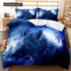 thumbnail image 1 of v1047 Bed Sheets Wolf Duvet Cover Set Animal Theme Bedding Set Retro Cool Wild Wolf Blue Sky Double Queen King Size Soft Polyester Qulit Cover 3-Piece Bedding Set (1 Duvet Cover + 2 Pillow Shams) Bed, 1 of 5