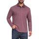 thumbnail image 1 of INSPIRE CHIC Camisetas de Polo de Golf de Manga Larga con Bolsillo y Botones de Contraste para Hombre M Burdeos, 1 of 5