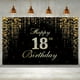 thumbnail image 1 of 1pc, 18th Birthday Decorations Backdrop Banner (5.9ft X 3.6ft), Golden Happy 18th Birthday Decoration, 18 Birthday Party Photo Props Sign, 18 Year Old Birthday Backdrop Decor Large, Birthday Supplies,, 1 of 2