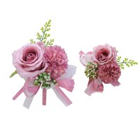 Magideal - Boutonniere De Ramillete De Muñeca Hecho Para , Púrpura Claro, 15X12Cm