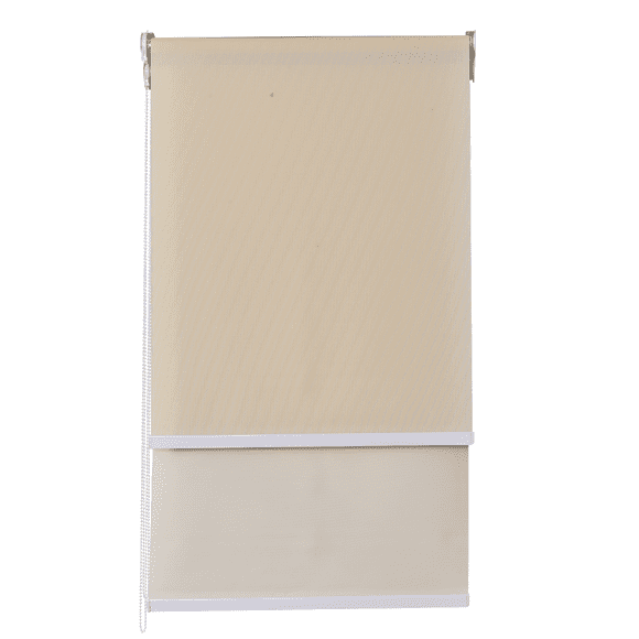 Cortina Roller Doble Blackout y Sunscreen 120 X 165 Cm Color Beige Marca Sunfree