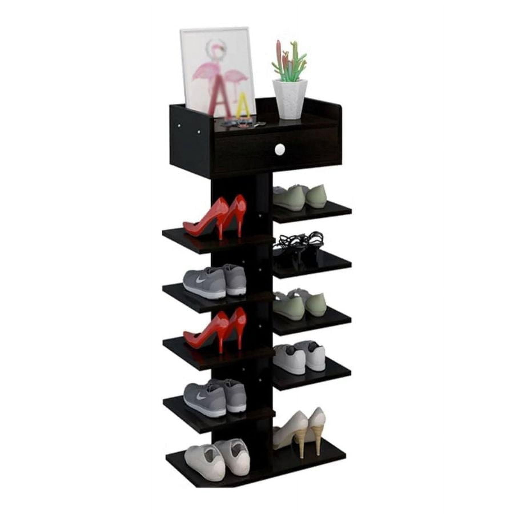 Click Ventas - Zapatero Organizador Estante Zapatos 14 Pcs Hall Armario Negro