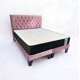 thumbnail image 1 of Cama 2 plazas con Colchon de 150cm X 190cm tapizada en Felpa Rosa Claro, 1 of 5