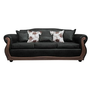 América Decora - Sofá Con Resorte Estructural Grand Santi Envejecido 4 Personas Negro X