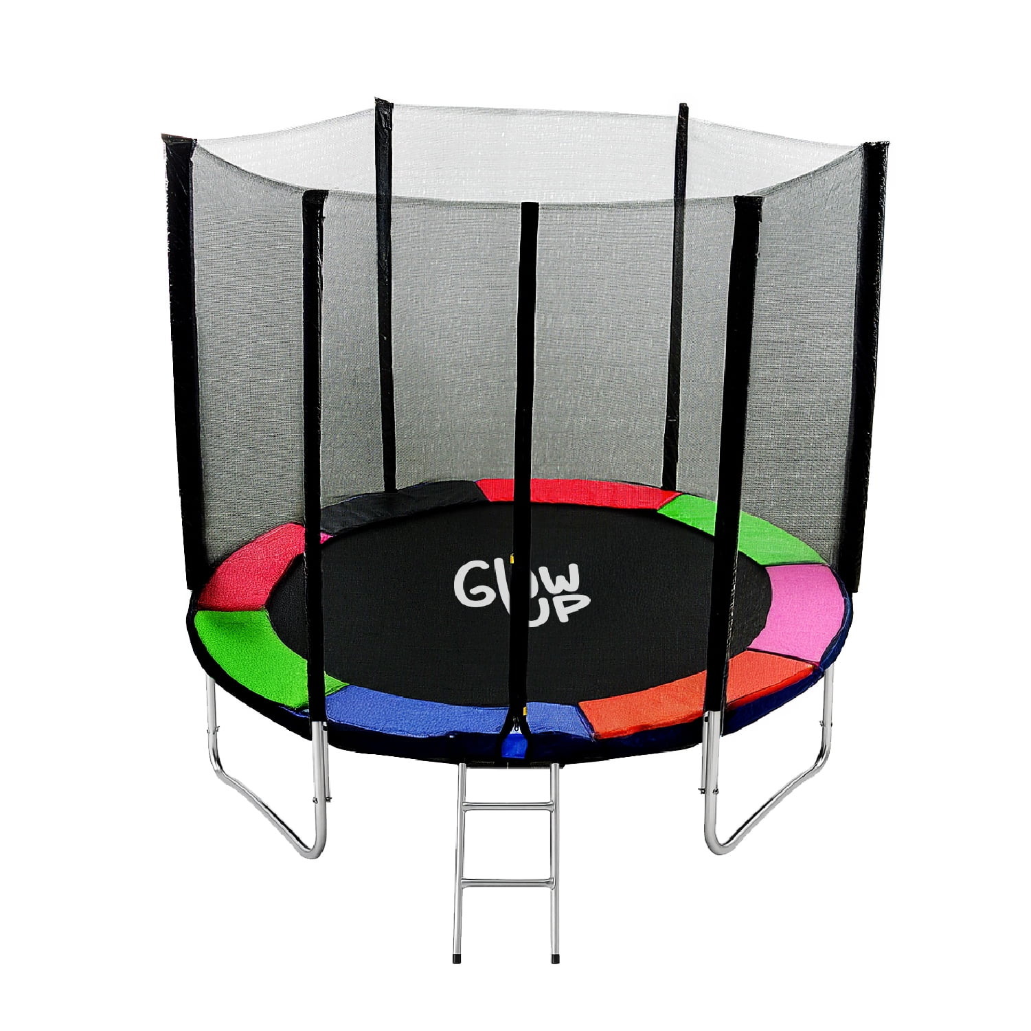 Cama Elástica 8ft 2,44 Mts Glowup Con Malla Seguridad Y Escalera