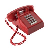 Bothyi - Teléfono Con Cable Práctico Teléfono Con Cable De Diseño Retro Para Oficina, Dormitorio, Cafetería, Color Rojo