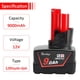 thumbnail image 3 of Batería de repuesto Waitley 12 V 9 Ah para Milwaukee 12V Tools, 3 of 6