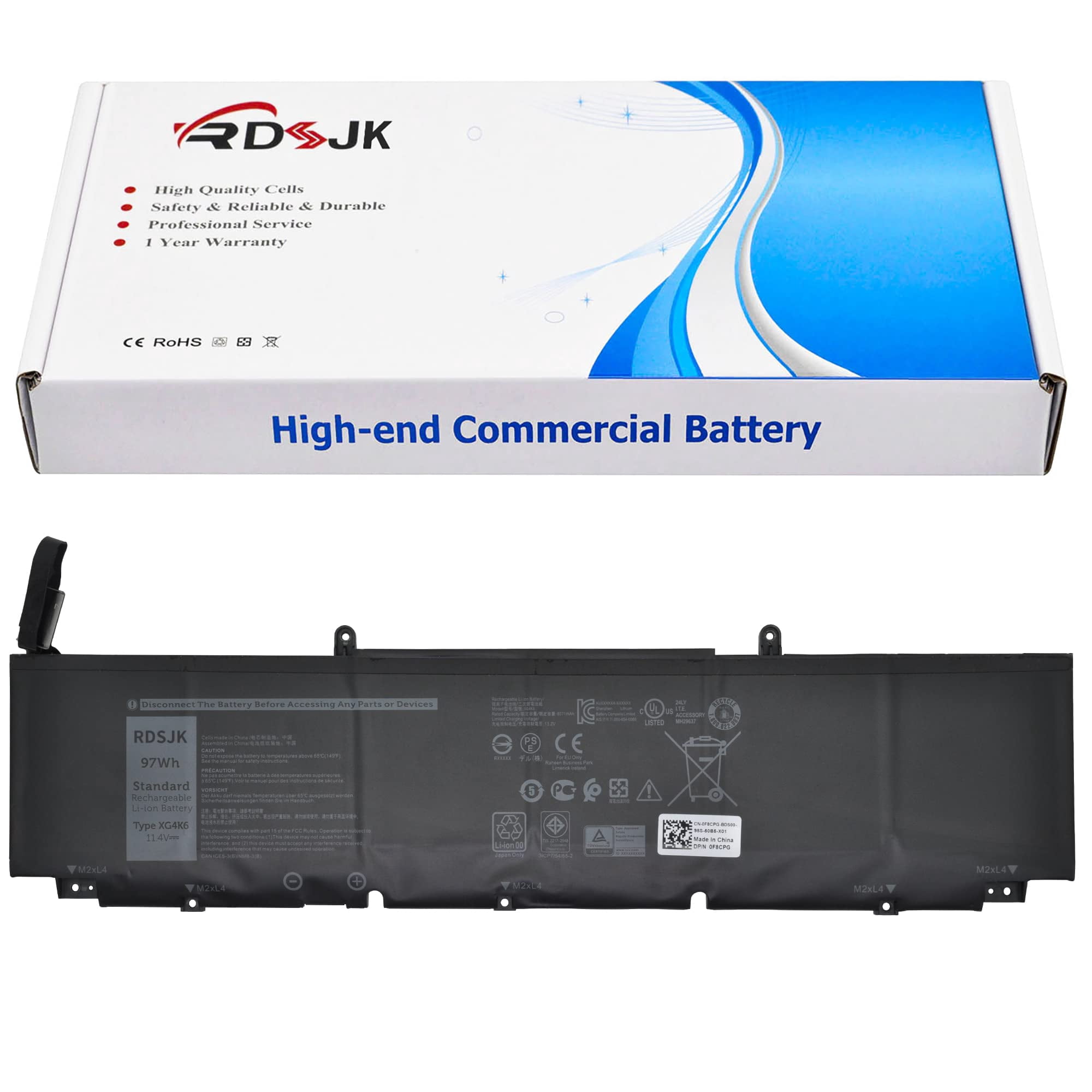 Batería Para Portátil Rdsj Xg4k6 01rr3 F8cpg 5xj6r Para Dell Xps 17