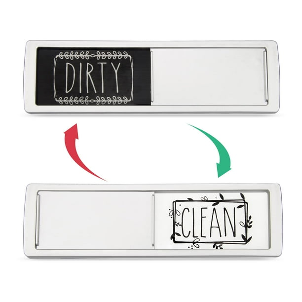 Never Guess Again with Our 1pc Universal Clean Dirty Sign for Dishwasher or Refrigerator - Magnetic Stainless Steel with Strong Magnet, Standard Size, and Washable Design - Perfect for Keeping Your Di