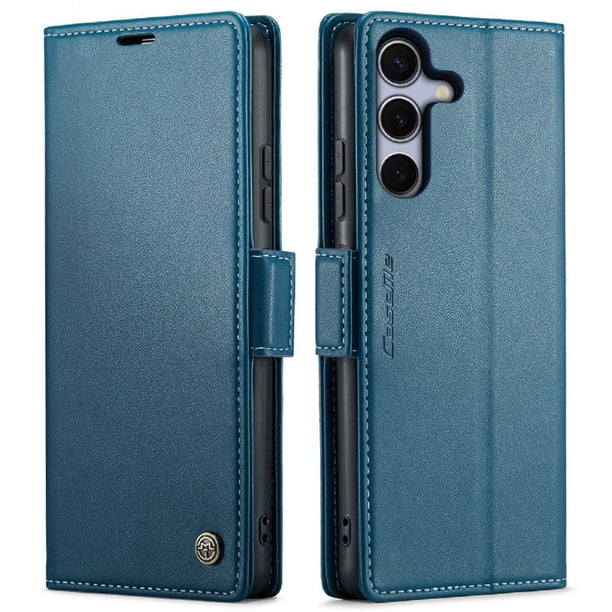 CaseMe tipo cartera Samsung Galaxy S25 con cierre magnético, RFID, tarjetero, soporte, carga inalámbrica