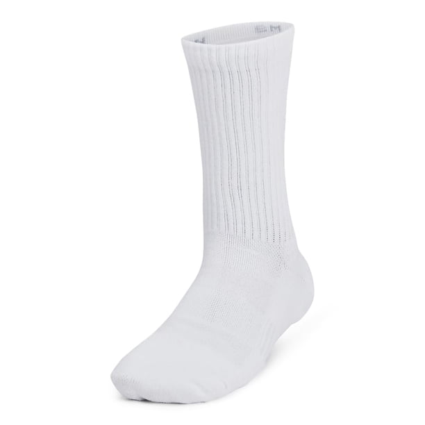 Calcetines Under Armour unisex para entrenamiento infantil y juvenil, paquete de 6 unidades, blancos