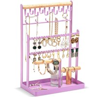 Soporte Organizador De Joyas Procase De 6 Niveles 20X12X34 Cm Morado