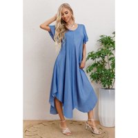 Likeshop - Maxi Vestido Largo Asimétrico Manga Corta Verano Premium 3320
