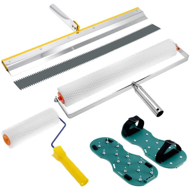 Kit de Herramientas para Cemento QWORK con Rodillos de 9" y 20" y Zapatos con Clavos