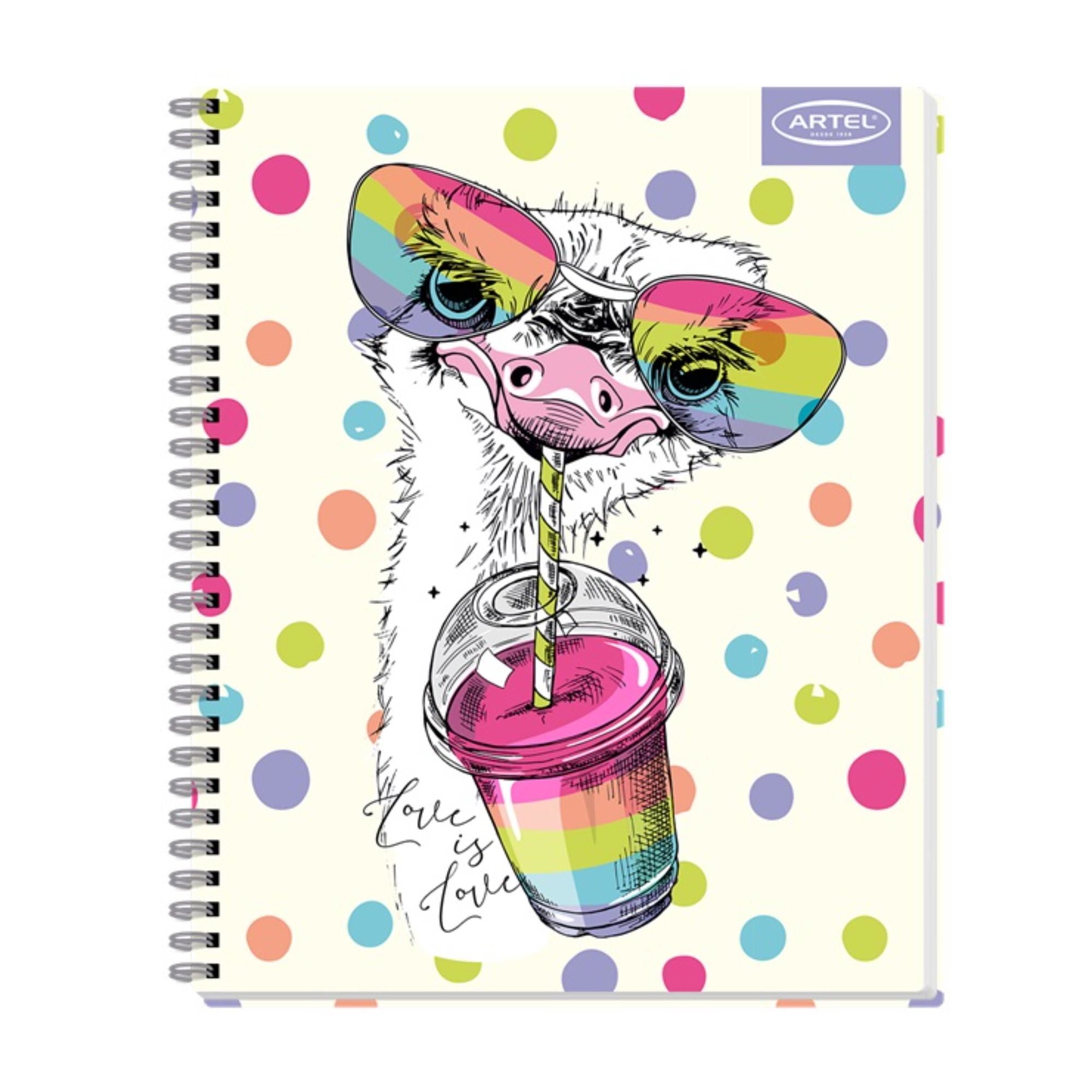 Cuaderno Univ 100h 7mm Animales Divert Artel