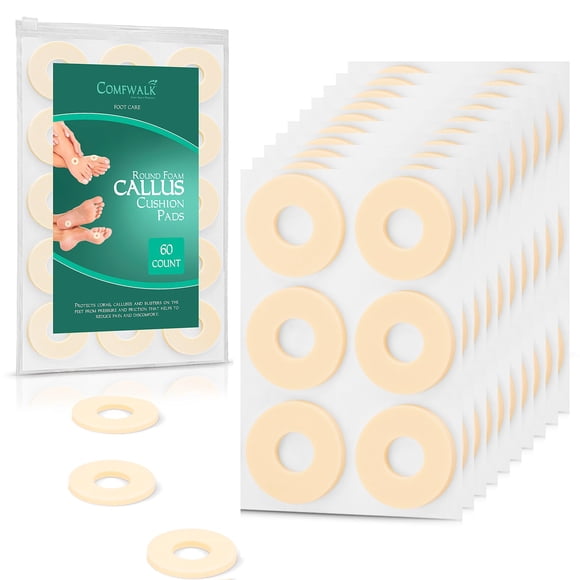 Comfwalk Almohadillas para callos, 60 unidades, color beige, espuma