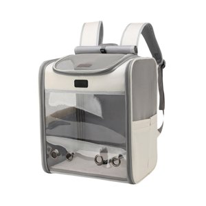 Ioensy - Portador De Gato Portátil Mochila Bolsa De Viaje Bolsa De Transporte Al Aire Libre Para Cachorro Gris