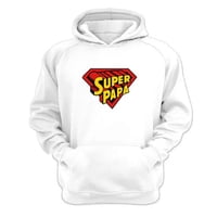 Genérico - Polerón Canguro Super Papá Blanco Talla Xl Unisex