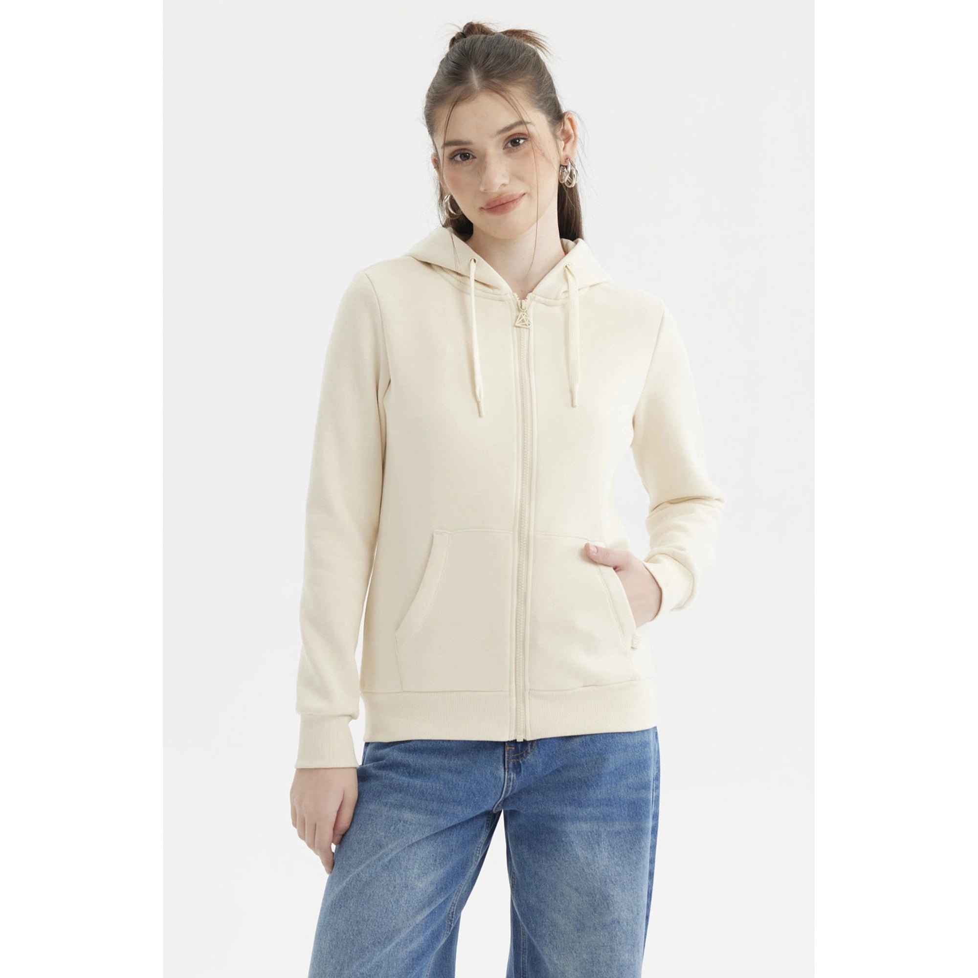 Fashionspark - Polerón Mujer Abierto Hodie Crema