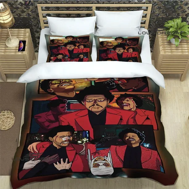 v726 Bed Sheets Singer The Weeknd printed Bedding Sets exquisite bed supplies set duvet cover bed comforter set bedding set luxury birthday gift 3-Piece Bedding Set (1 Duvet Cover + 2 Pillow Shams) Be