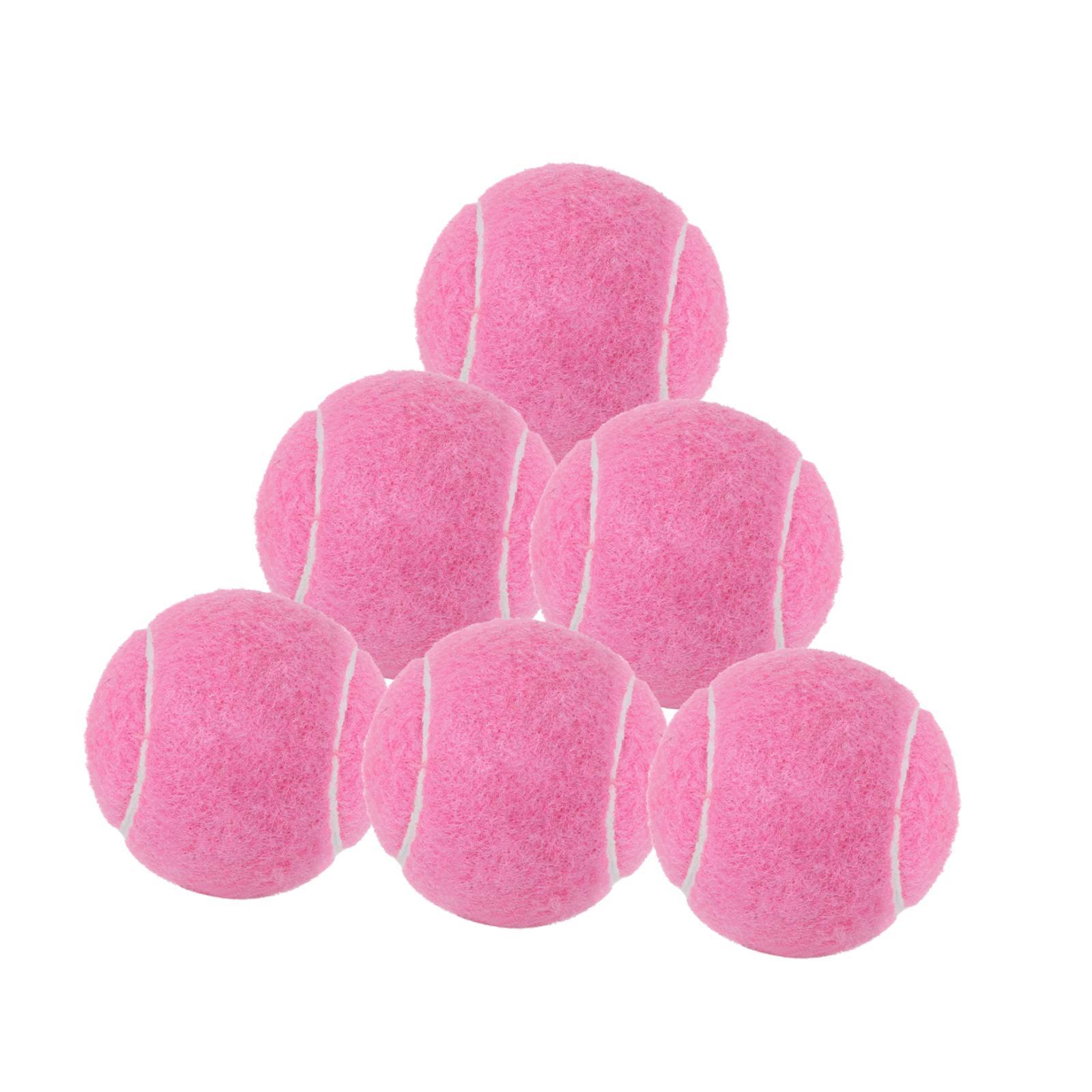 Ioensy - 6Pcs Bolas De Tenis Para El Entrenamiento Para Principiantes Para Los Principiantes De La Raqueta Para Principiantes Al Aire Libre Rosa