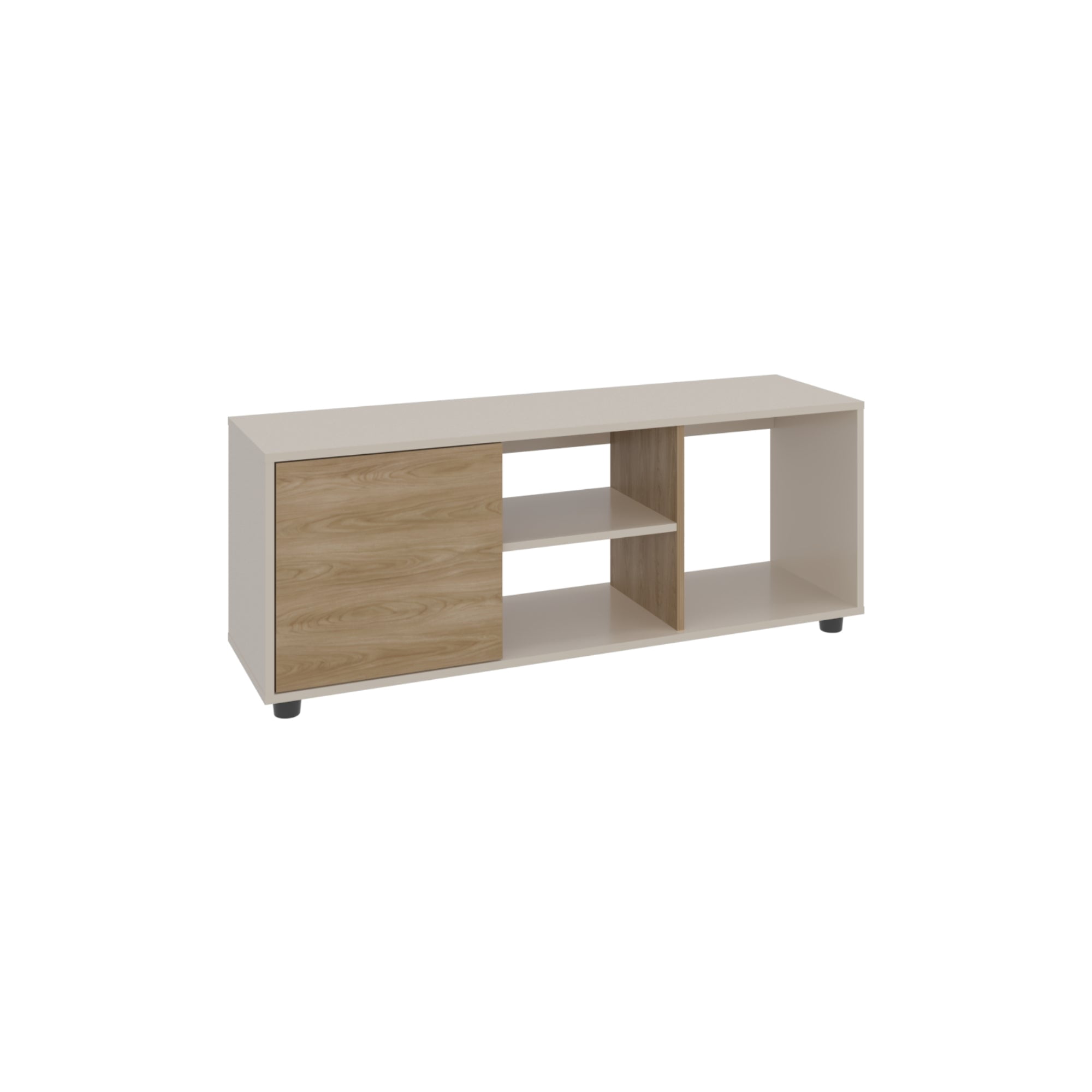 Fmfurniture - Rack Tv 50" 120,3x34,9x46,7 Beige Y Café Claro