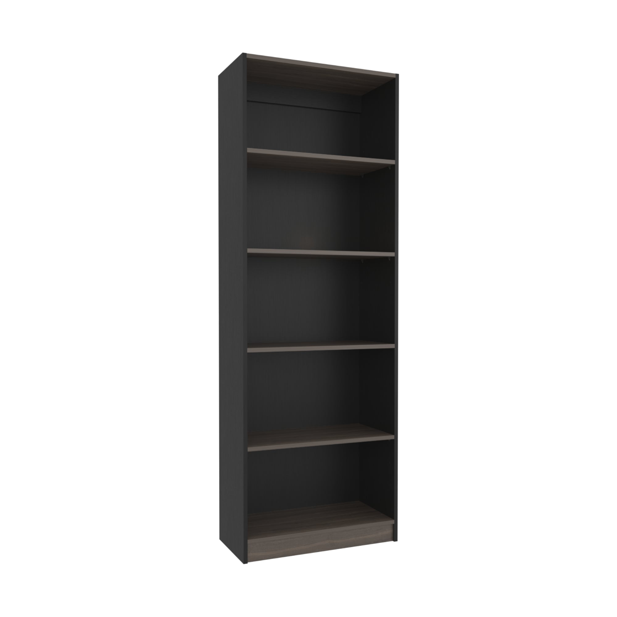 Fm Furniture - Estante Organizador De Libros Fm 180,6x62,8x29,9 Cm Negro Y Café