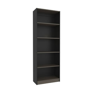 Fm Furniture - Estante Organizador De Libros Fm 180,6X62,8X29,9 Cm Negro Y Café