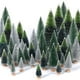 thumbnail image 1 of Miniárboles de Navidad artificiales Hatisan con base de madera, 30 unidades, 1 of 3