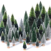 Miniárboles De Navidad Artificiales Hatisan Con Base De Madera, 30 Unidades