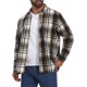 thumbnail image 4 of INSPIRE CHIC Camisa de Franela a Cuadros Casual de Manga Larga Retro de Algodón Cepillado para Hombre L Marrón Gris, 4 of 6