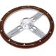 thumbnail image 3 of Volante Newworldmotoring 36 cm Madera Pulida con Botón de Claxon Bowtie, 3 of 7