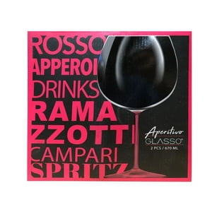 Set 2 Copas Aperitivo Cristal Rosa 670Ml Cocktail Glasso