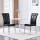 thumbnail image 3 of Set of 4,Retro alligator skin Upholstered dining chairs,with Crystal buckle design and Faux Leather design,a touch of elegance and mystery to the dining area,Electroplated metal legs, 3 of 3