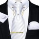 thumbnail image 1 of Corbatas Seda + Pin Cadena + Clip Dorado + Paño + Colleras blanco Talla Única, 1 of 5
